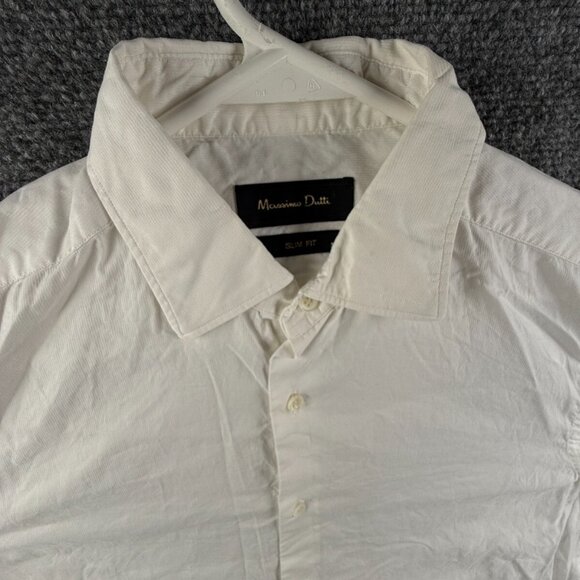 Massimo Dutti Slim Fit Size 40 (15.75) Men White Long Sleeve Button Up Shirt - Picture 6 of 16